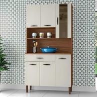 Armário de Cozinha Completo Golden Nogueira/Off White – Design Moderno e Funcionalidade Premium - imagem 3