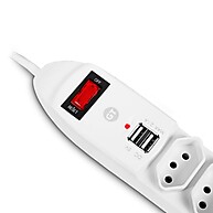 Extensão Múltipla 6 Tomadas 10A 2 USB com Proteção | Goldentec - imagem 2