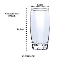 Jogo com 6 Copos Florence Luxo 370ml – Elegância em Cada Gole - imagem 1