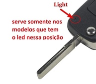 Chave Canivete VW Gol, Golf, Voyage, Polo, Fox, Amarok, UP GVI G6 - 2 Botões + Lâmina + Emblema - imagem 4