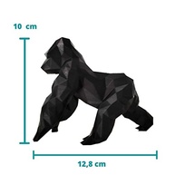 Gorila 10cm Altura - Estatueta 3D Preta para Decoração e Ambientes Modernos - imagem 4