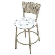 BANQUETA BAIXA ENCAPADA PARA COZINHA E ÁREA GOURMET - DESIGN BRANCO FLORIDO - imagem 4