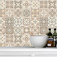 Adesivo Azulejo Bege e Marrom 2m – Decore sua Área Gourmet - imagem 2