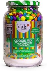 Cookie Mix Com Chocolates Coloridos SEM GLÚTEN 470g - Vida Gourmet - imagem 3
