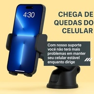 Suporte Veicular Universal para Smartphone e GPS: Trava Automática Anti-Queda e Ventosa Forte - imagem 5
