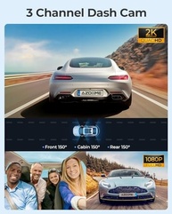 AZDOME M550: Câmera Veicular 3 Canais 4K com WiFi, GPS e Visão Noturna - Segurança Completa! - imagem 3