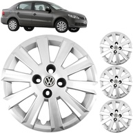 Jogo 4 Calotas Aro 15 VW Gol Voyage G5 2009-2012 Grid GR018CP com Adesivo Logo Resinado - imagem 2