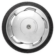 Jogo 4 Calotas Aro 14 VW Gol Voyage Saveiro G1 (87-97) Orbital Grid GR100AR com Adesivo Logo Resinado - imagem 4