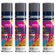 Tinta Spray 400ml Cinza Grafite Uso Geral em Aço Ferro Couro Gesso Cerâmica | Universo | Kit 04 un - imagem 1