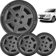Kit 4 Calotas Aro 13 Grafite Corsa Classic Celta 4x100 Grid - imagem 2