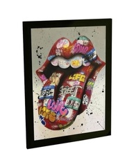 Quadro Decorativo Boca Banda de Rock - Estilo Grafite para Sala e Quarto - imagem 2