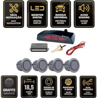 Sensor de Estacionamento 4 Pontos Grafite com Display LED e Sinal Sonoro - Segurança Total! - imagem 4