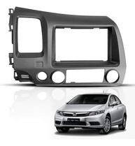 Moldura Painel 2 Din Grafite para New Civic 2007-2011: Instale seu MP5 com Estilo! - imagem 1