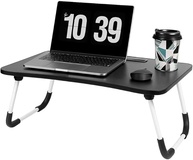 Mesa Para Notebook Portátil Articulada Mdf Grafite Suporte Para Laptop Dobrável Home Office Cama Porta Tablet (Preto) - imagem 1
