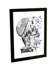 Quadro Decorativo A4 Psicologia - Cérebro, Mente e Freud | Moldura Moderna com Grampos Flexpoint - imagem 2
