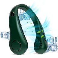 Ventilador 5 Gear Portátil Display Digital Leafless Pescoço 2600mAh Grande Lazy Ar Condicionado USB Handheld Pequeno Ventilador - imagem 1