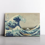Quadro A Grande Onda De Kanagawa por Hokusai - Arte Japonesa em Canvas 140x90cm - imagem 1