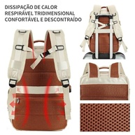Mochila de Viagem Masculina Feminina Reforçada Executiva Grande Mochila para Notebook Trabalho Viagem Escola com Cabo de Aço Impermeável com Saídas USB Unissex + Capa para Tenis - imagem 2