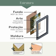 Kit Quadros Decorativos Mosaico A Grande Onda de Kanagawa | Moldura Premium + Proteção em Vidro Acrílico 40x30cm - imagem 5
