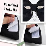 Decoração de Capacete GORGECRAFT: Laço Preto Grande com Corrente Prata e Ventosa - Estilo Único para Moto, Bike e Esqui - imagem 4