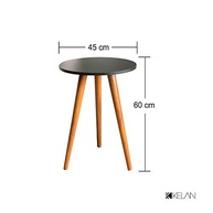 Mesa de Canto Redonda 45x60cm com Pé Palito Grande em MDF Preto - Design Moderno e Funcional - imagem 4