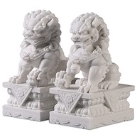 Par de Estátuas Foo Dogs Grandes - Leões Guardiões Feng Shui para Proteção e Prosperidade em Casa e Ambientes Externos - imagem 2