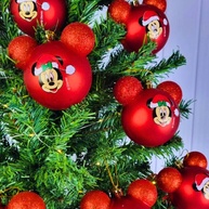 Enfeites Natalinos Mickey e Minnie: Kit 4 Bolas Grandes - imagem 2