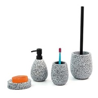 Oikos - Escova Sanitária com Suporte de Cerâmica Granulado Cinza | Design Moderno e Higiene Total - imagem 5