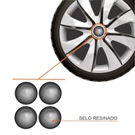 Jogo de Calotas Prime Silver Graphite Aro 13 para Citroën C3, C4, Aircross, C5, Xsara, Berlingo + Selos Resinadas - imagem 3