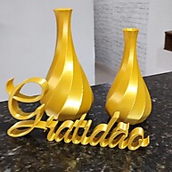 Kit 2 Vasos Decorativos com Letreiro Gratidão - imagem 1
