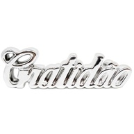 Enfeite Palavra Decorativa Gratidão Família em Porcelana - Escultura Refinada para Decoração de Ambientes - imagem 1