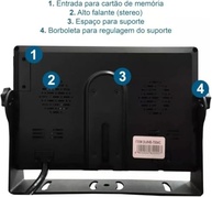 Tela Veicular 7" IPS com Gravação: Monitor Automotivo Completo para 4 Câmeras AHD 1080p (12V-24V) - imagem 3