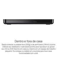 Gravador DVD Externo Dell Slim - Portátil - USB - Preto - DW316 - imagem 3