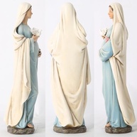 Estátua de Maria Grávida Católica - 21,3 cm - Escultura Renascentista Pintada à Mão para Decoração e Presente - imagem 5