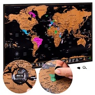 Mapa de Viagem Scratch Off World - Grande 71x42cm com Acessórios - Atlas & Green - imagem 2