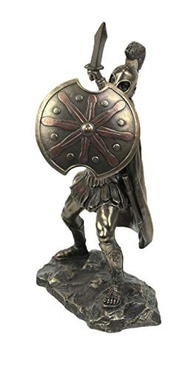 Estatueta de Aquiles em Resina com Acabamento Bronze Antigo - Decoração Temática Grega - imagem 4