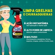 Limpa Grelhas e Churrasqueiras Saif 300ml - Dissolve Sujeira Carbonizada com Potência - imagem 3
