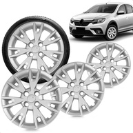 Kit 4 Calotas Logan Sandero 2020 Aro 15 Prata Grid - Design Esportivo e Proteção - imagem 1