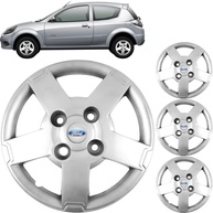 Jogo 4 Calotas Aro 13 Ford Ka 2008-2013 Prata Resinado Grid - Personalize Seu Carro! - imagem 1