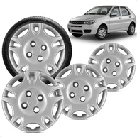 Kit 4 Calotas Palio Elx 2001 Aro 13 Prata Grid - Design Moderno e Fixação Segura - imagem 1
