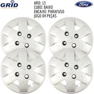 Jogo 4 Calotas Aro 13 Ford Ka 1997-2007 Prata Resinado Grid | Design Esportivo - imagem 4