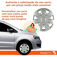 Kit 4 Calotas Fox City Aro 14 Prata - Design Grid e Fixação por Pressão - imagem 5