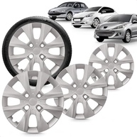 Kit 4 Calotas Aro 14 Peugeot 206 207 208 Prata Cubo Baixo Grid - Estilo e Proteção - imagem 2