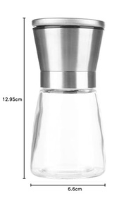 (13cm , Silver) - BlueSnail Stainless Steel Manual Grips Glass Salt Pepper Grinder Seasoning Bottle (13cm , Silver) - imagem 4