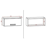 Armário Aéreo Cozinha 70cm Ametista Freijó Gris - imagem 2