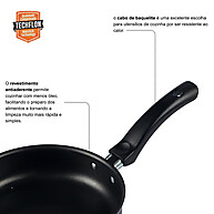 Frigideira 22cm Alta Antiaderente com Tampa – Cozinha sem Grudar - imagem 2
