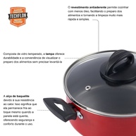 Caçarola Antiaderente Vermelha 16cm: Cozinhe Sem Grudar! - imagem 2