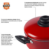 Caçarola Antiaderente Vermelha 1,9L: Cozinhe Sem Grudar! - imagem 2