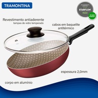 Frigideira Tramontina Vermelha 24cm: Cozinhe Sem Grudar! - imagem 2