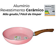 Frigideira Cerâmica Sahara Rosa: Cozinhe Sem Grudar! - imagem 2